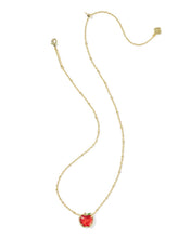 Load image into Gallery viewer, Apple Gold Short Pendant Necklace in Red Illusion

