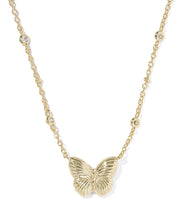 Load image into Gallery viewer, Kendra Scott Cailey Butterfly Gold Short Pendant Necklace in Ivory Mother of Pearl
