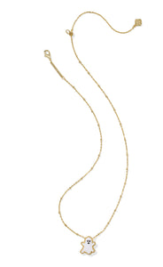 Kendra Scott Ghost Gold Short Pendant Necklace in White Mother of Pearl