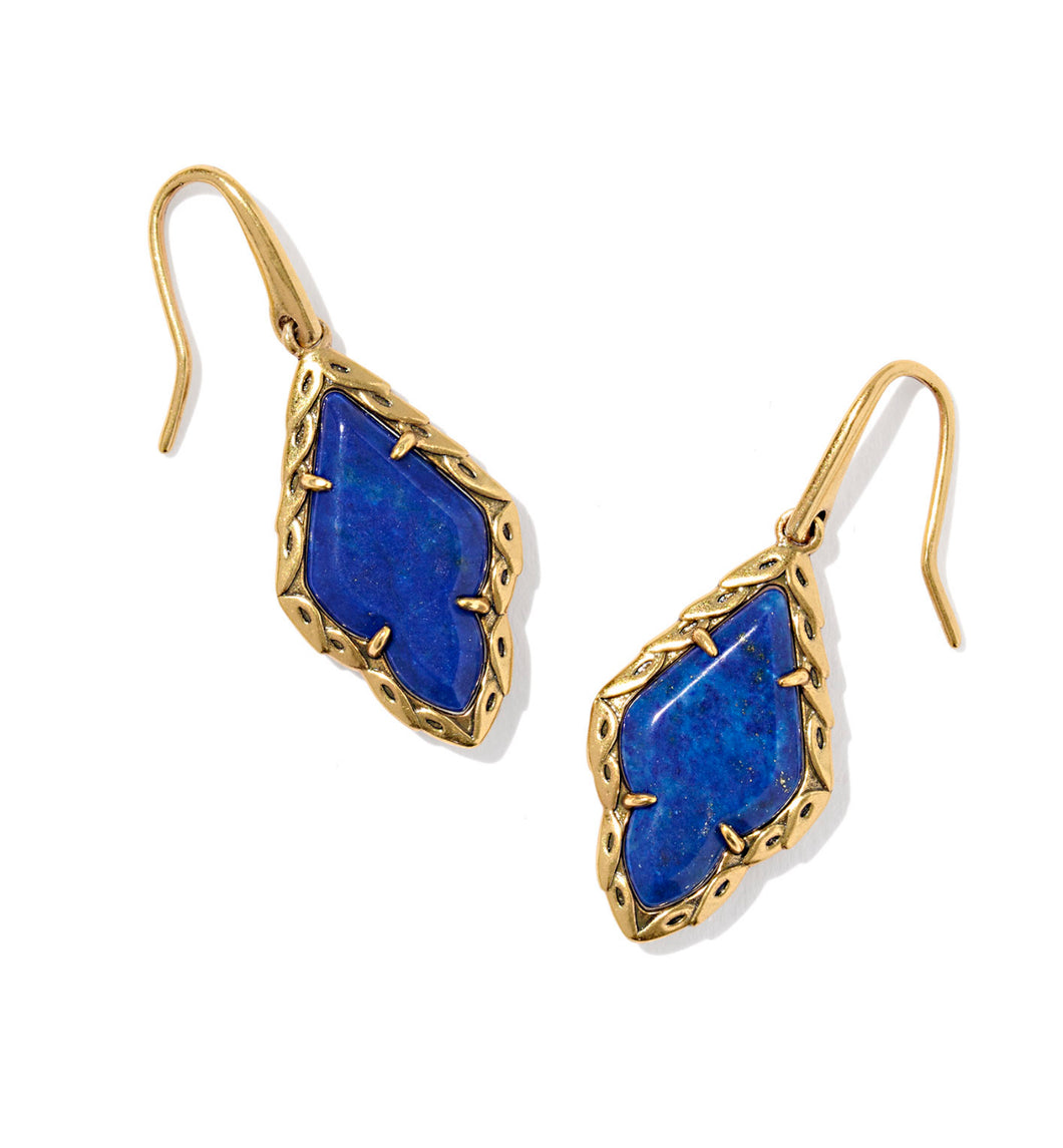 Kendra Scott Adeline Vintage Gold Drop Earring in Blue Lapis