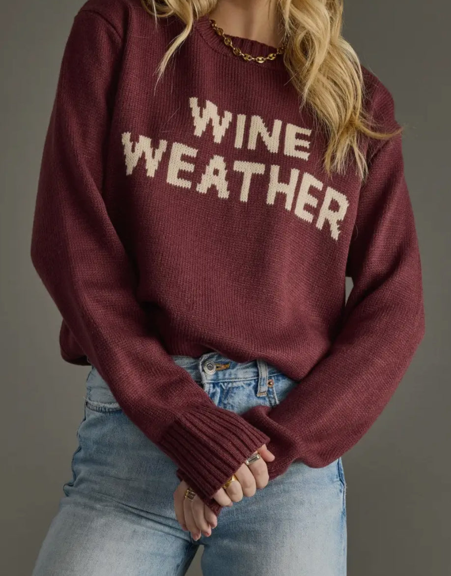 Wine Weather Sweater in Wine