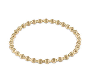 Dignity Grateful Pattern 4mm Bead Bracelet - Gold - Extends