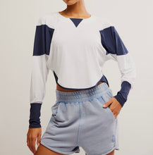 Load image into Gallery viewer, Spotlight Long Sleeve Layer in White/Navy Combo
