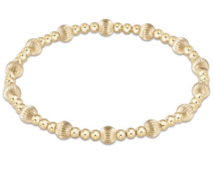 Dignity Sincerity Pattern 5mm Bead Bracelet - Gold - Extends
