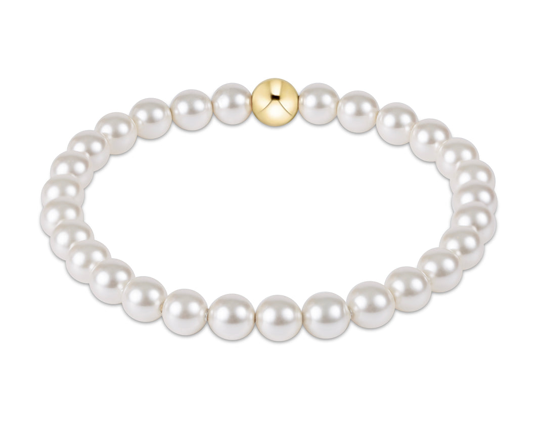Classic Pearl 6mm Bead Bracelet - Extends