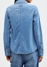 Load image into Gallery viewer, We The Free Benny Slim Denim Top in Harbor Blue
