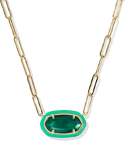 Load image into Gallery viewer, Kendra Scott Elisa Enamel Frame Paperclip Necklace in Gold-Mix
