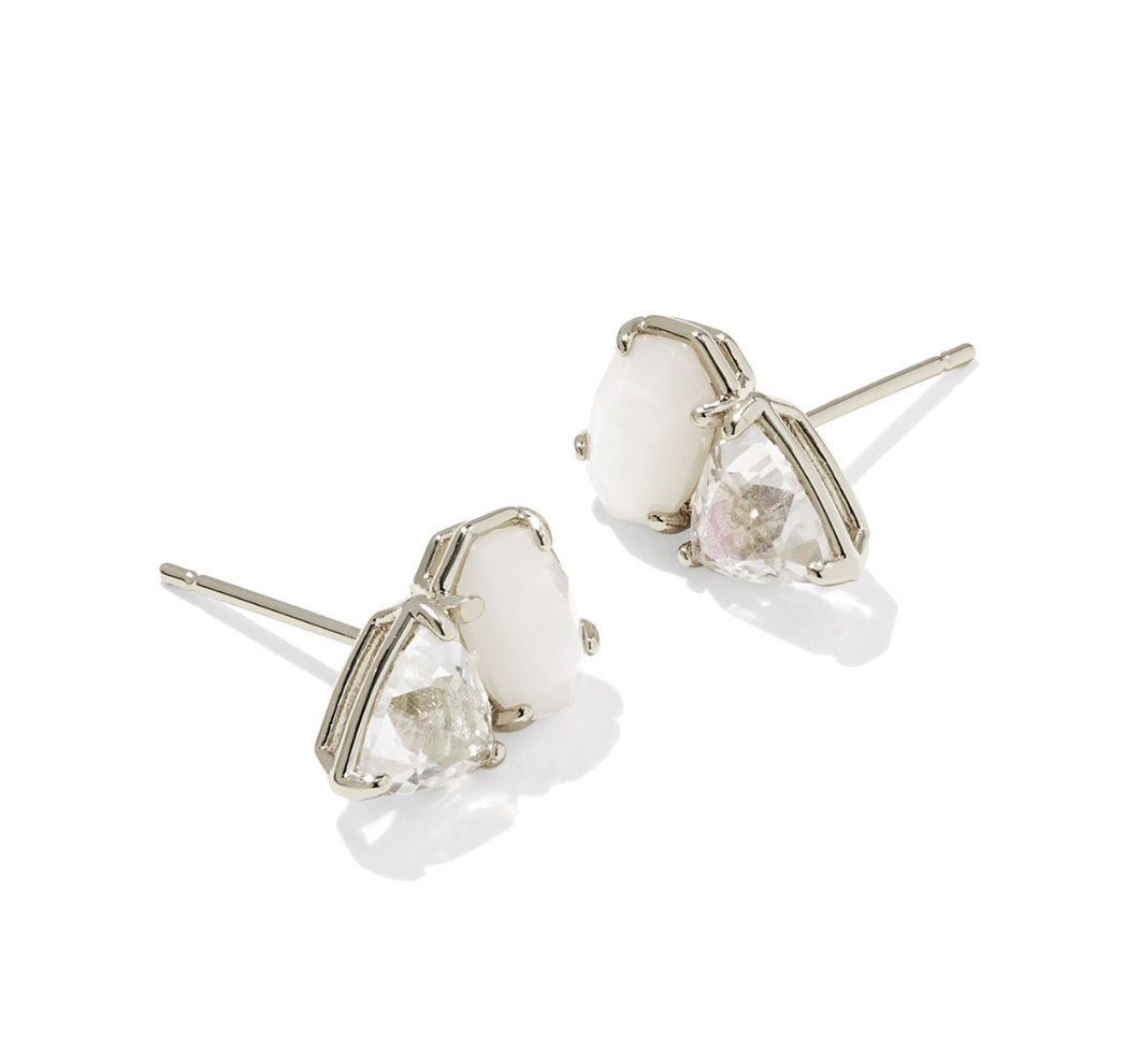 Kendra Scott Tatum Silver Stud Earring in Neutral Mix