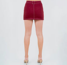 Load image into Gallery viewer, Patchwork Mini Skirt in Red Combo
