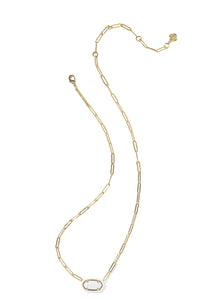 Kendra Scott Elisa Enamel Frame Paperclip Necklace in Gold-Mix