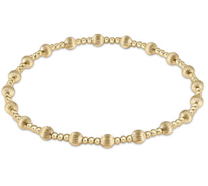 Dignity Sincerity Pattern 4mm Bead Bracelet - Gold - Extends