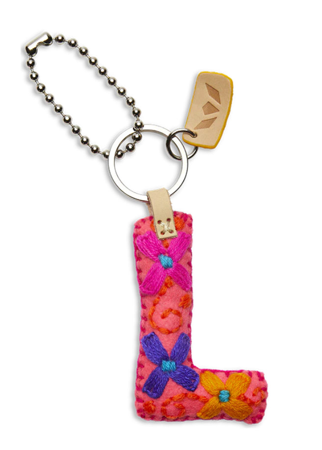 Pink Felt Initial Charm