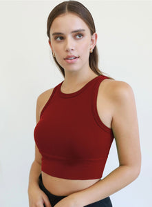Chevron Highneck Crop Top