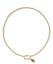 Load image into Gallery viewer, Football Metal Strand Necklace with White CZ
