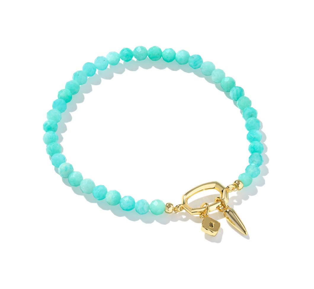 Kendra Scott Sylvia Stretch Gold Bracelet in Teal Amazonite