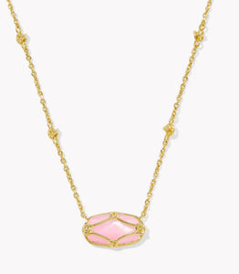 Kendra Scott Elisa Lattice Frame Short Pendant Necklace