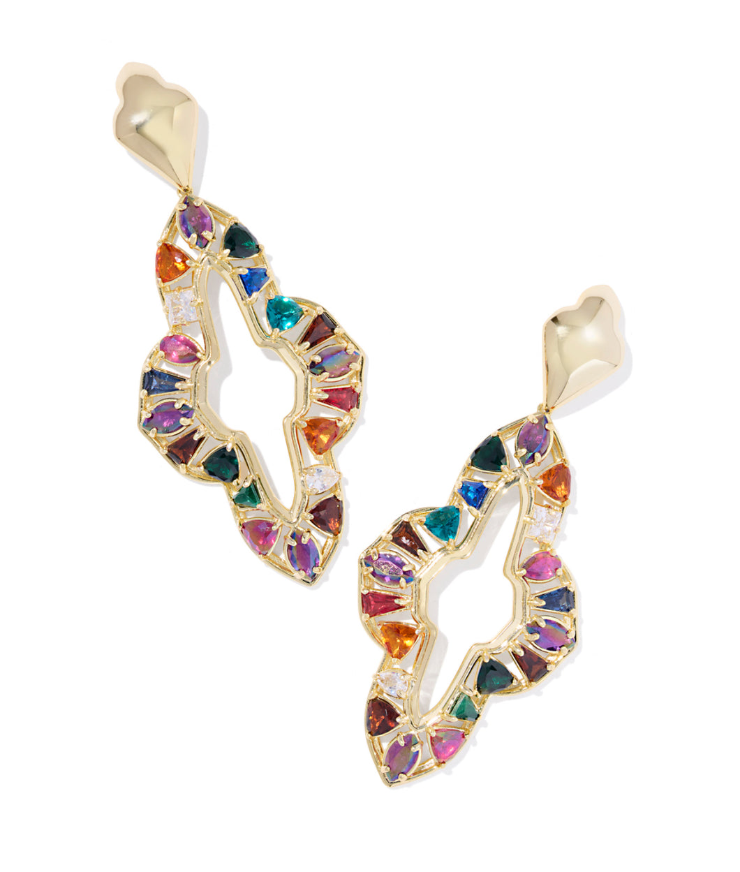 Kendra Scott Abbie Gold Crystal Statement Earring in Multi Mix
