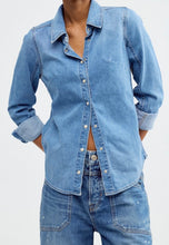Load image into Gallery viewer, We The Free Benny Slim Denim Top in Harbor Blue
