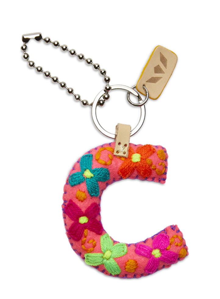 Pink Felt Initial Charm