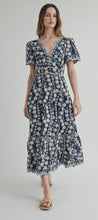 Load image into Gallery viewer, Chic Off The Shoulder Lace Dress in Navy
