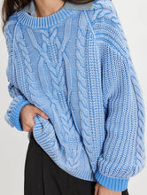 Load image into Gallery viewer, Frankie Cable Sweater in Della Robbia Blue
