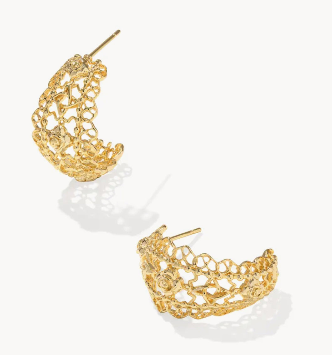 Kendra Scott Krista Lace Huggie Earrings