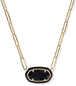 Kendra Scott Elisa Enamel Frame Paperclip Necklace in Gold-Mix