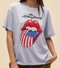Load image into Gallery viewer, Rolling Stones Flag Tongue Burnout BF Tee in Light Purple
