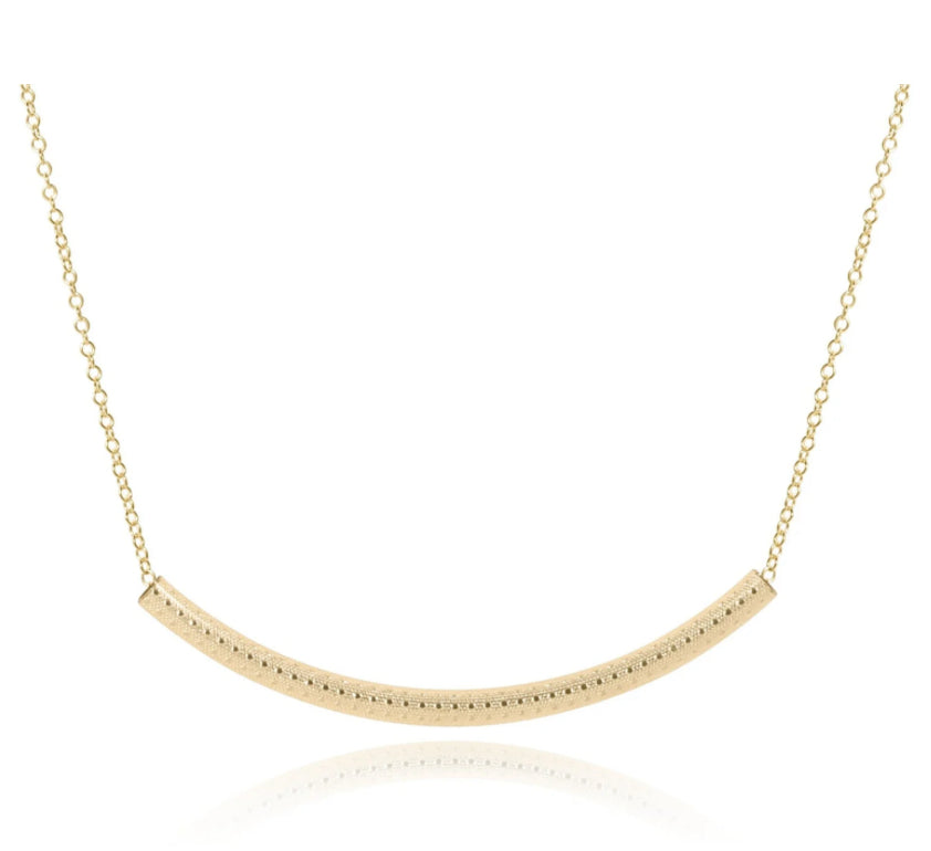 16” Necklace Gold - Bliss Bar Textured Gold