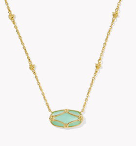 Kendra Scott Elisa Lattice Frame Short Pendant Necklace