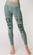 Load image into Gallery viewer, Snake Skin Destroyed Legging in Deep Teal
