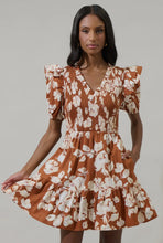 Load image into Gallery viewer, Surrey Floral Mini Dress in Rust
