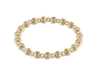 Dignity Grateful Pattern 6mm Bead Bracelet - Gold - Extends