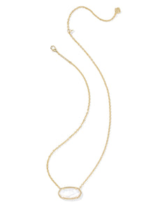 Kendra Scott Elisa Statement Gold Pendant Necklace in Ivory Mother of Pearl