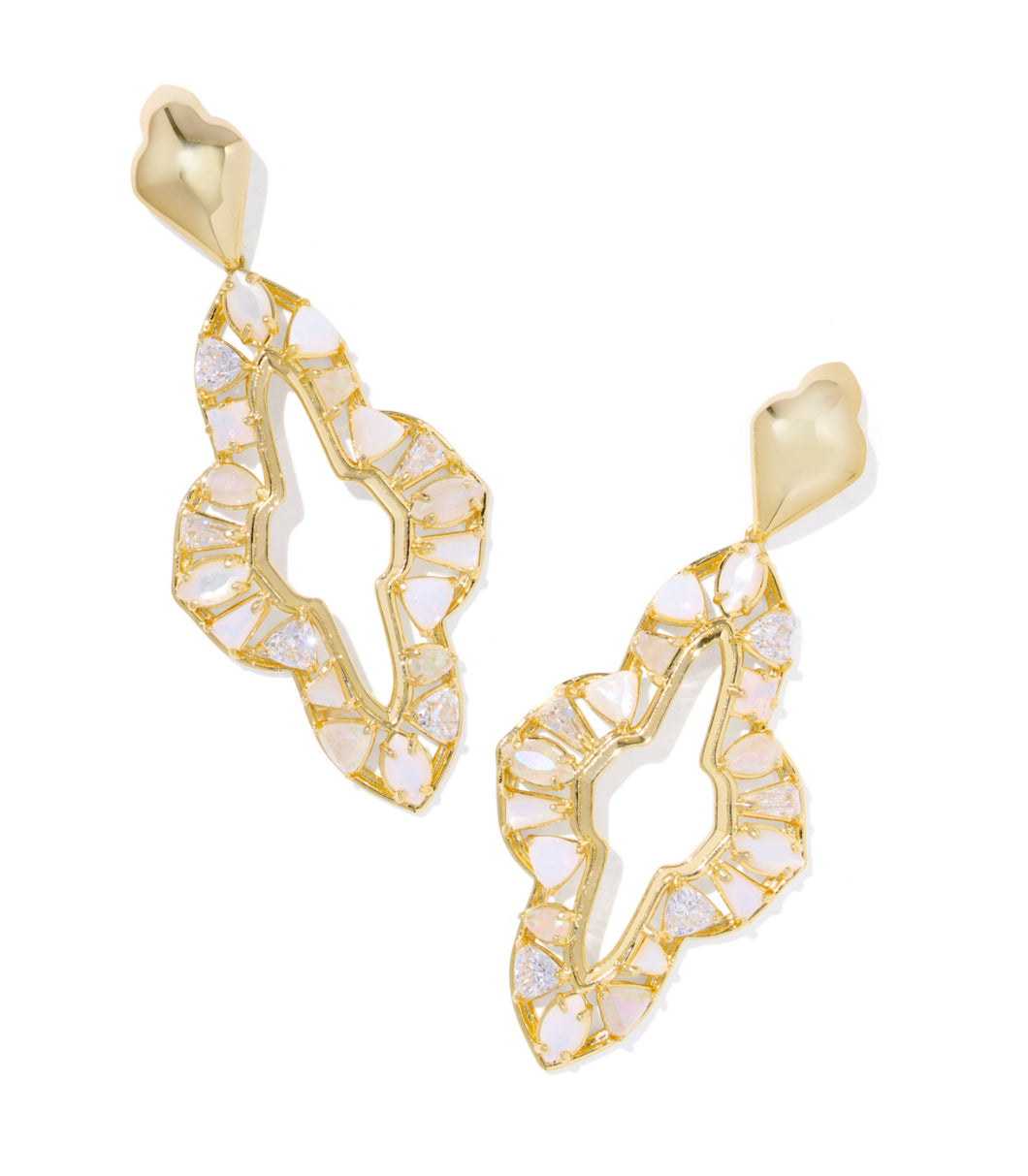 Kendra Scott Abbie Gold Crystal Statement Earring in Neutral Mix