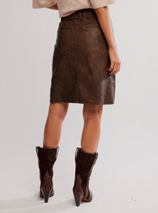 Sycamore Vegan Midi Skirt in Rusty