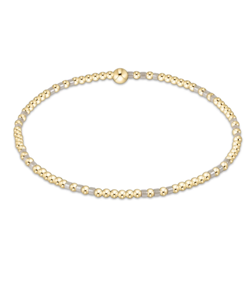 Hope Joy Pattern 2mm Bead Bracelet - Milkshake