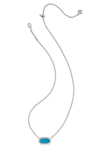 Load image into Gallery viewer, Kendra Scott Elisa Bezel Silver Pendant Necklace in Variegated Indigo Magnesite
