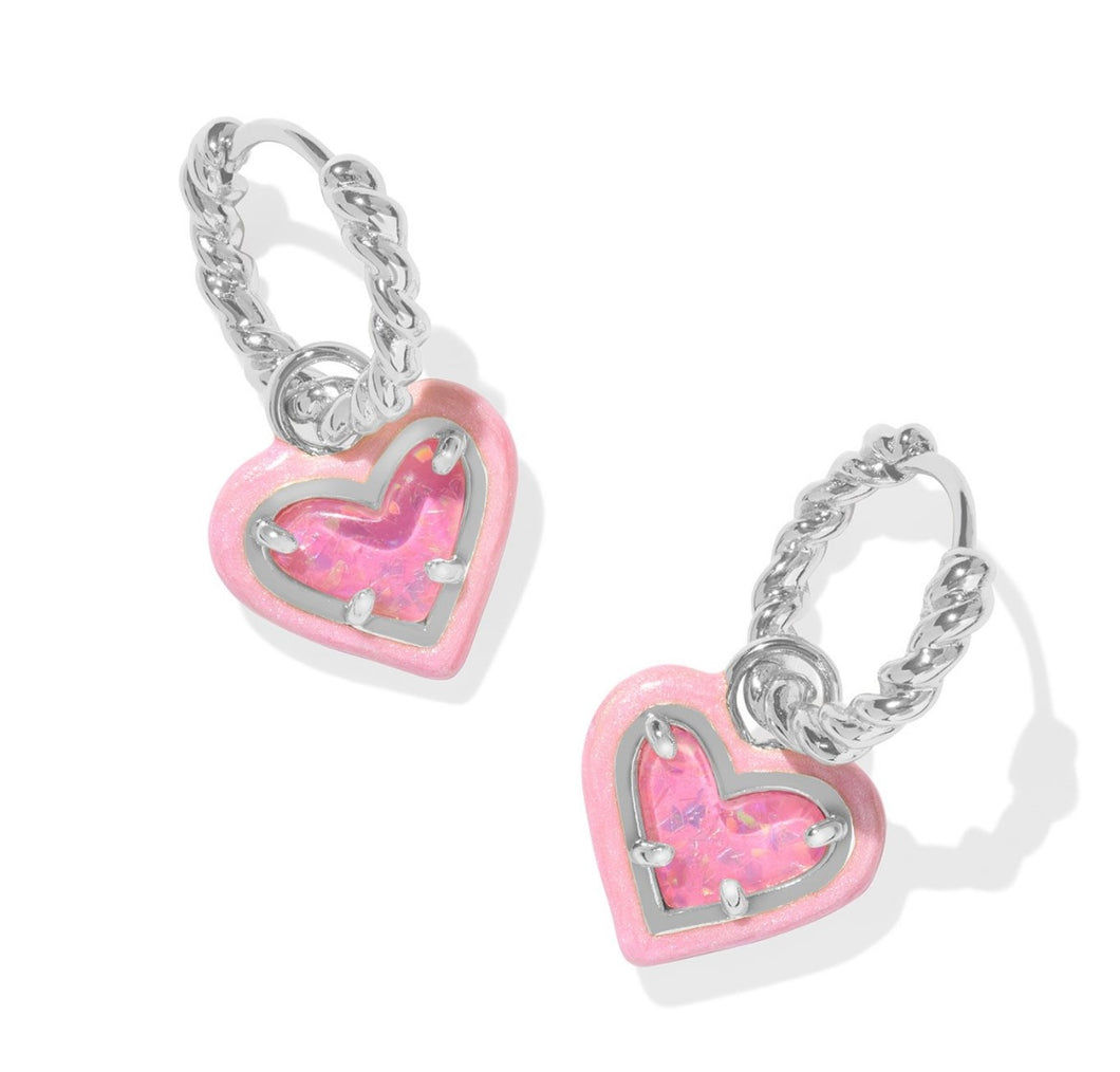 Kendra Scott Ari Heart Enamel Frame Huggie Earring