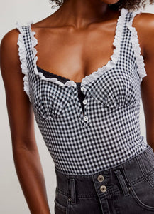 Cassie Bodysuit in Black & White Combo