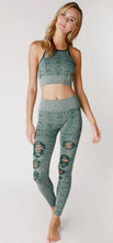 Load image into Gallery viewer, Snake Skin Destroyed Legging in Deep Teal
