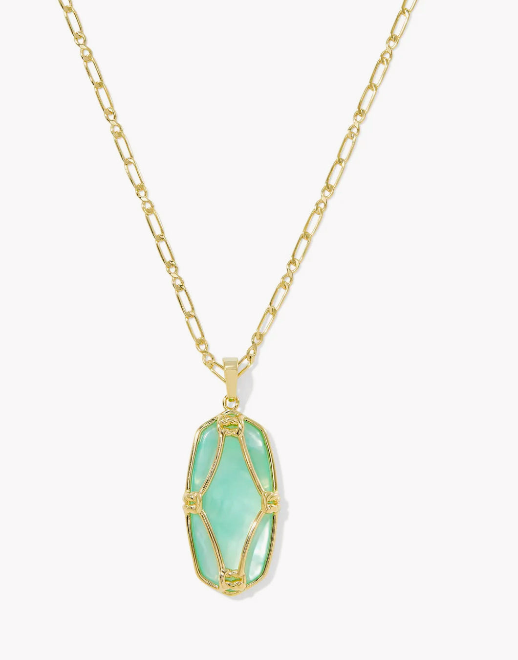 Kendra Scott Elle Lattice Frame Long Pendant Necklace