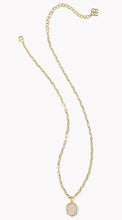 Load image into Gallery viewer, Kendra Scott Daphne Gold Pave Frame Pendant Necklace in Iridescent Drusy
