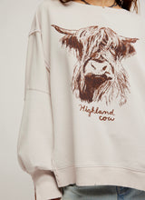 Load image into Gallery viewer, Graphic Camden Pullover in Highland Cow
