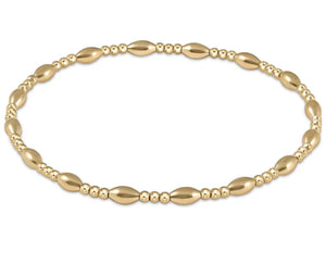 Harmony Sincerity Pattern 2mm Bead Bracelet - Gold - Extends