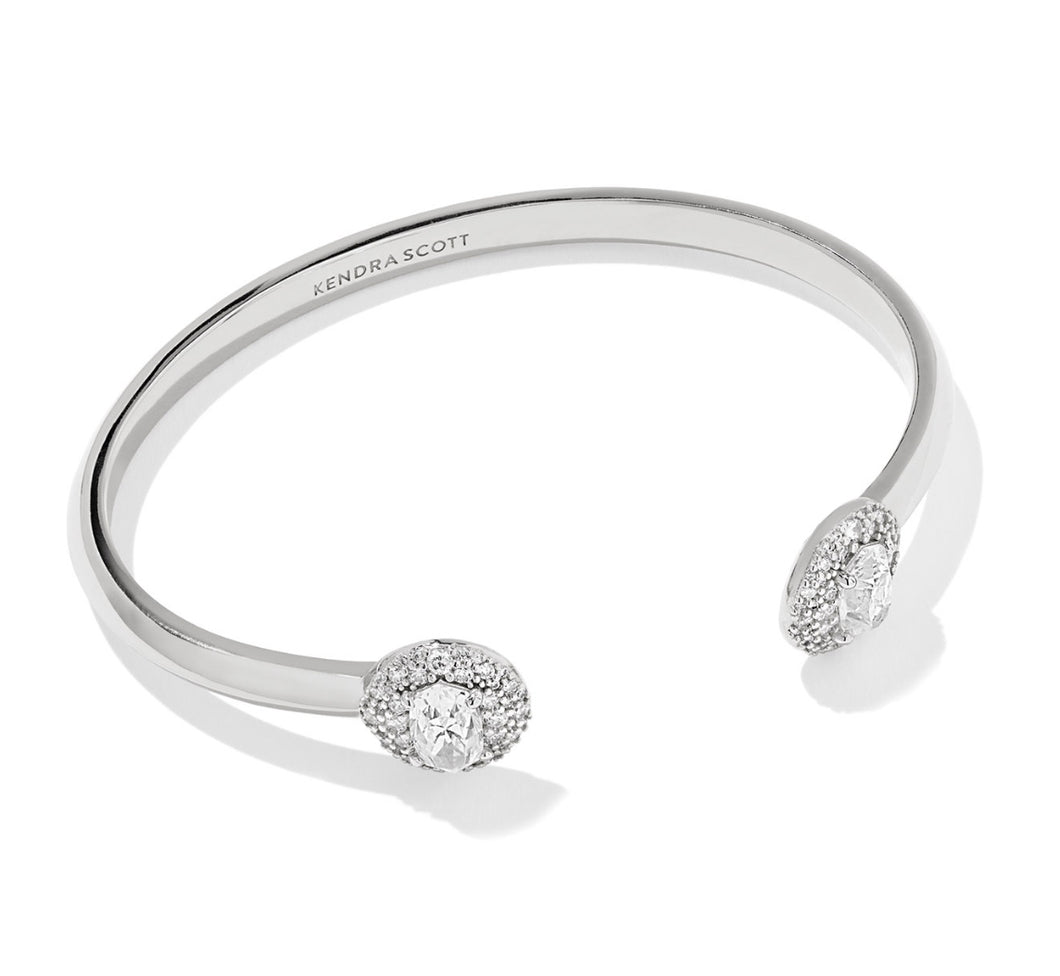 Kendra Scott Bella Silver Cuff Bracelet in White CZ