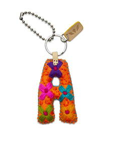 Orange Felt Initial Charm