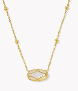 Kendra Scott Elisa Lattice Frame Short Pendant Necklace