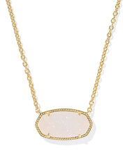 Load image into Gallery viewer, Kendra Scott Elisa Statement Gold Pendant Necklace in Iridescent Drusy
