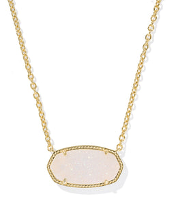 Kendra Scott Elisa Statement Gold Pendant Necklace in Iridescent Drusy